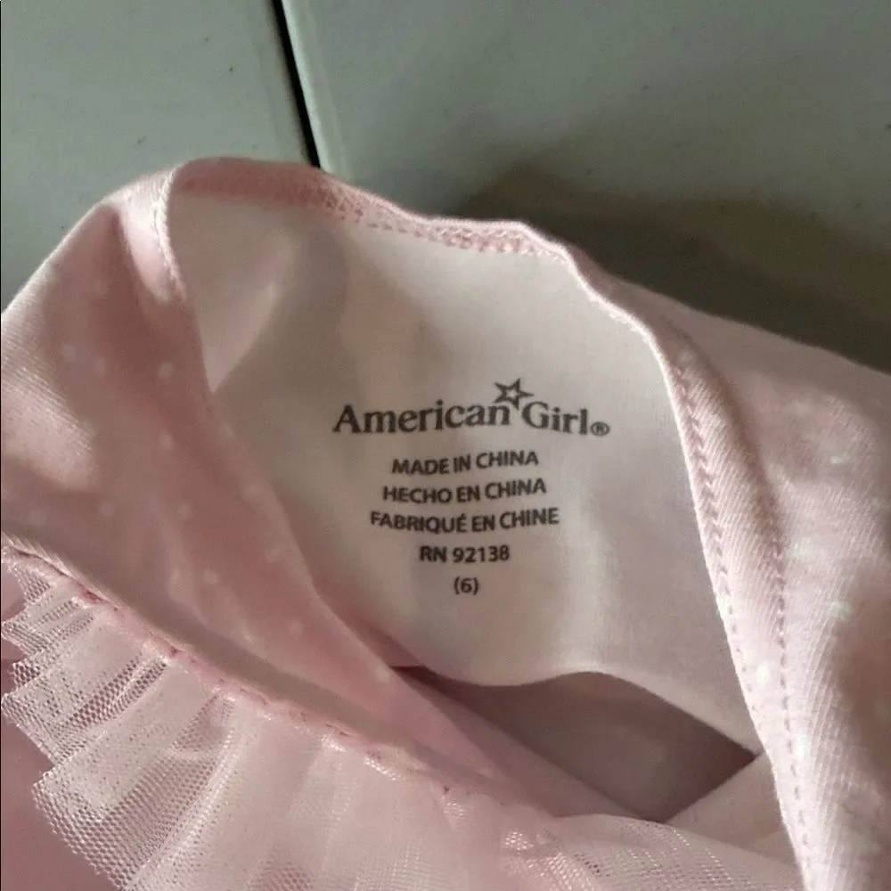 American Girl Light Pink Bodysuit with Tulle Sleeves
